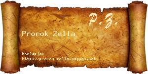 Prorok Zella névjegykártya